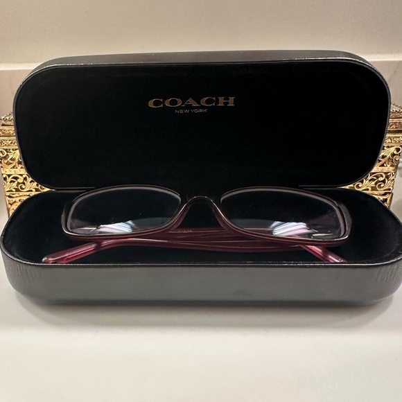 Coach - Rx - Pinkish-Purple Eyeglass Frames EUC, w Coach Black Leather Hard-Case - Picture 16 of 17